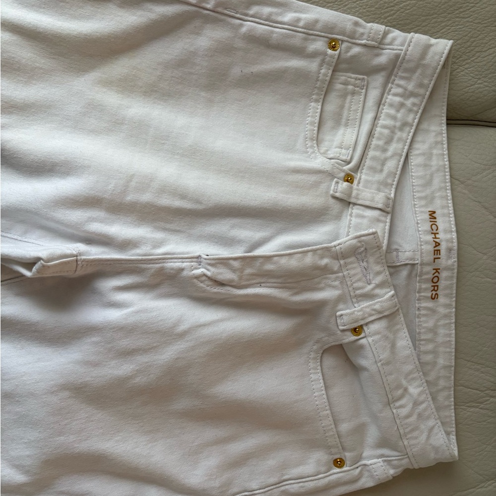 Michael Kors White Denim with Gold Detail